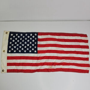 Vintage Sysco American Flag 1 Foot By 2 Foot Made In Canada Brass Rings 1x2